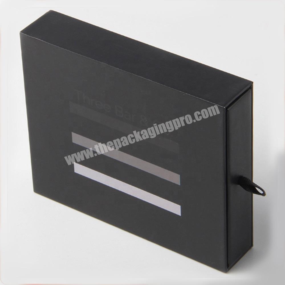 custom logo manufacturers china matte finish black pull out matchbox jewelry cardboard box for jewelry gift necklace