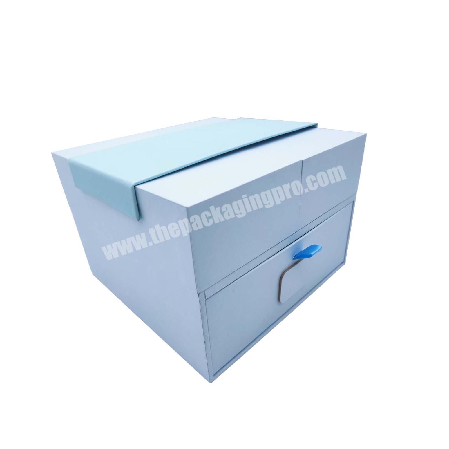 custom logo new arrival blue creative high quality gift packaging paper box