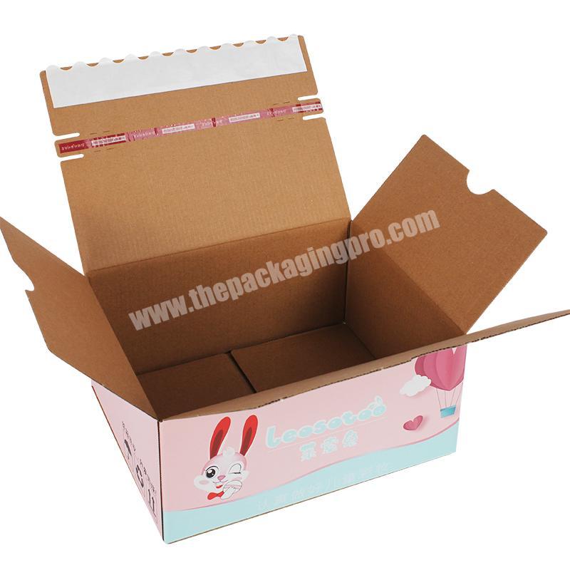 Custom logo packaging case corrugated zipper open mailer box