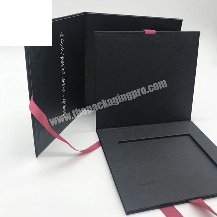 Custom Logo Paper Packaging Cardboard Credit Card Gift Box With Ribbon Closure