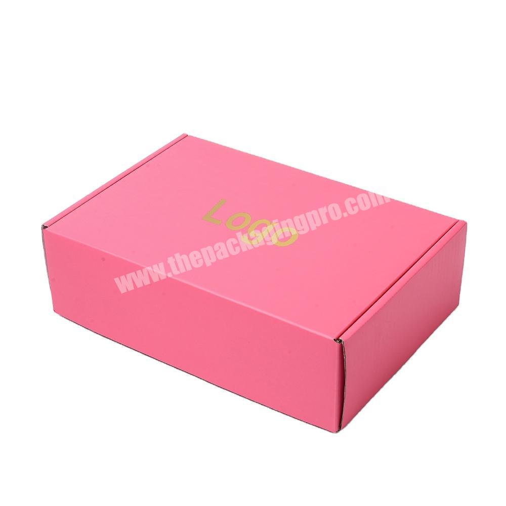 Custom Logo Pink Beauty Subscription Cosmetic Cardboard Clothes Corrugated Packaging Mailer Shipping Mailing Paper Boxes