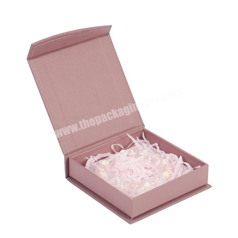 Custom logo pink magnetic folding packaging gift box for packing