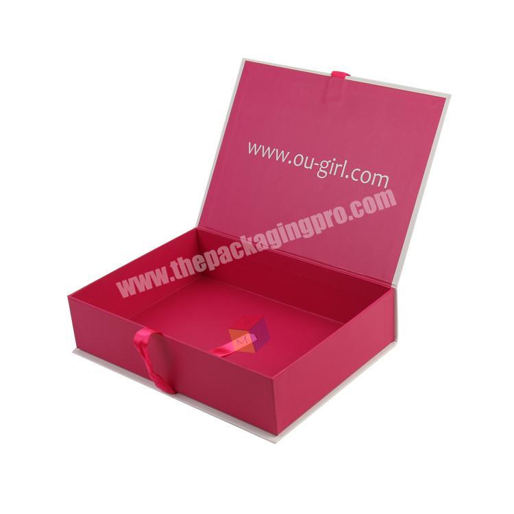 custom logo pink packaging boxes for hair extensions