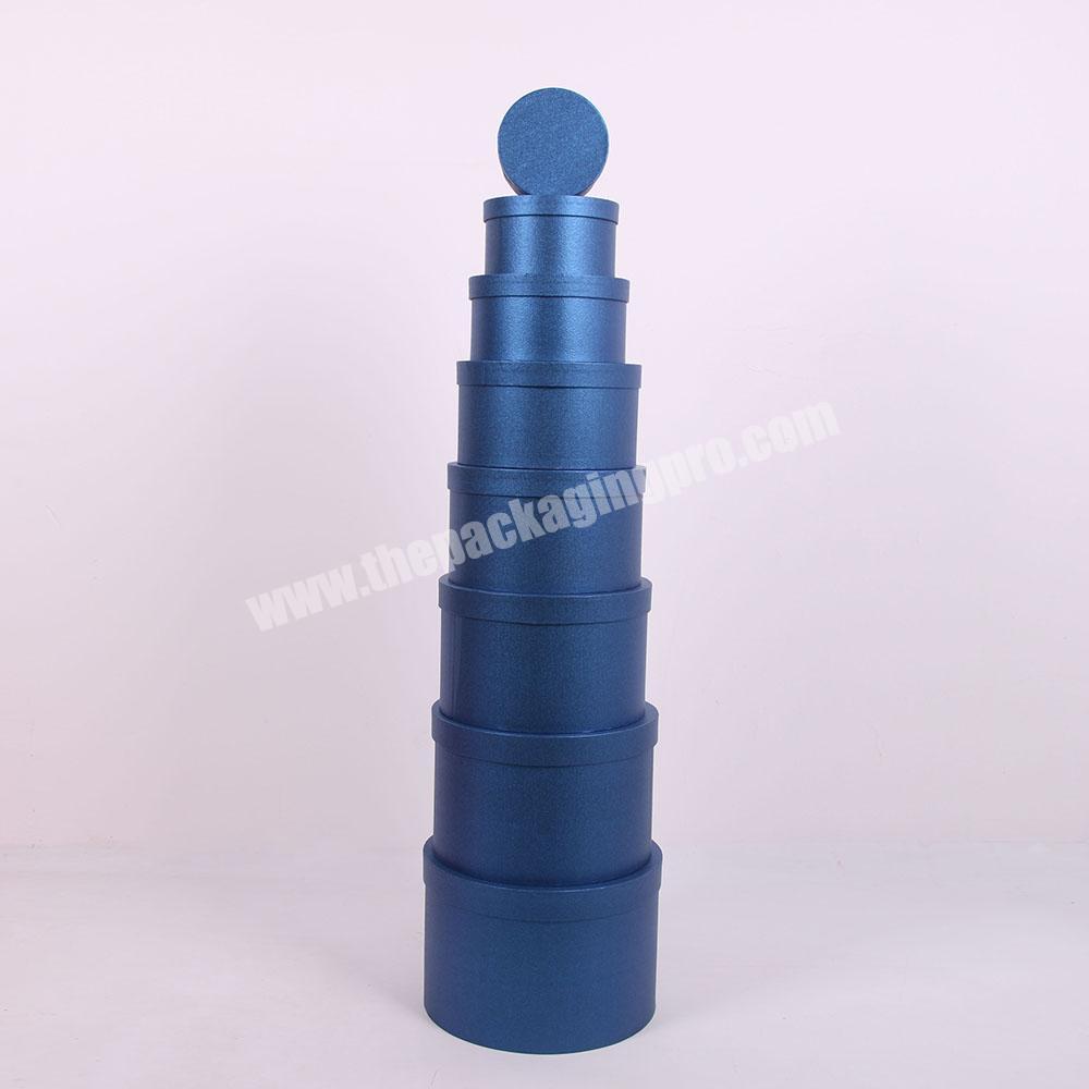 Custom Logo Plain Color Empty Round Packing Gift Box With Lid