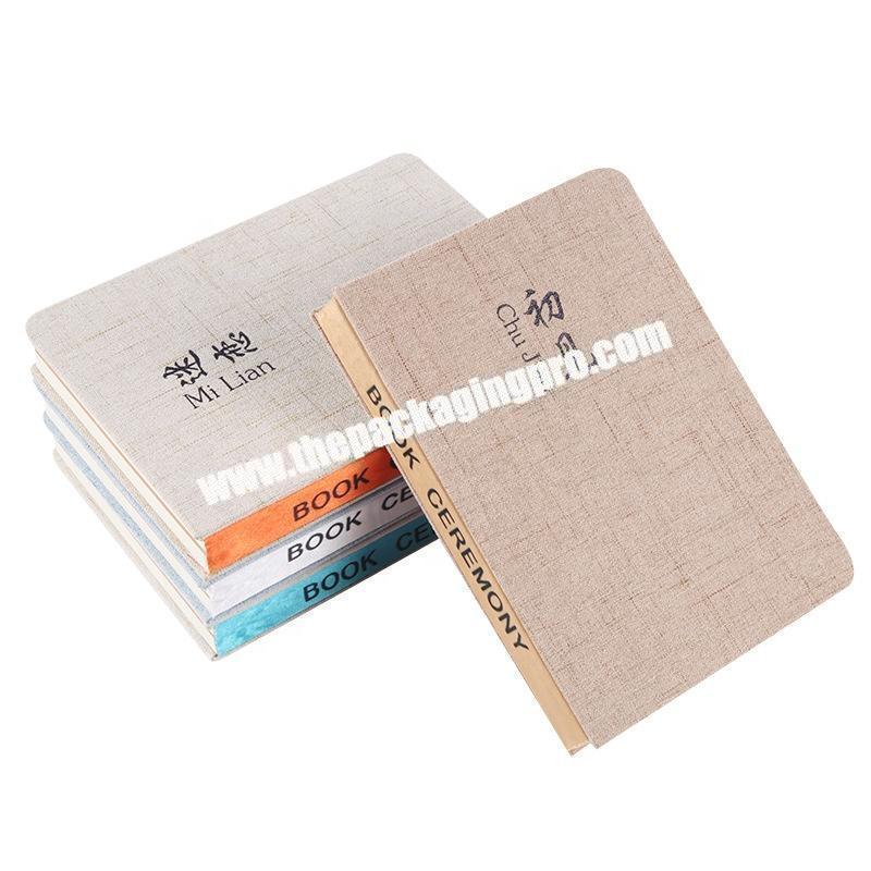 Custom Logo Premium Fabric Linen Cover Plain Recyclable Self Care Motivation Diary  Daily Planner Gratitude Journal Notebook