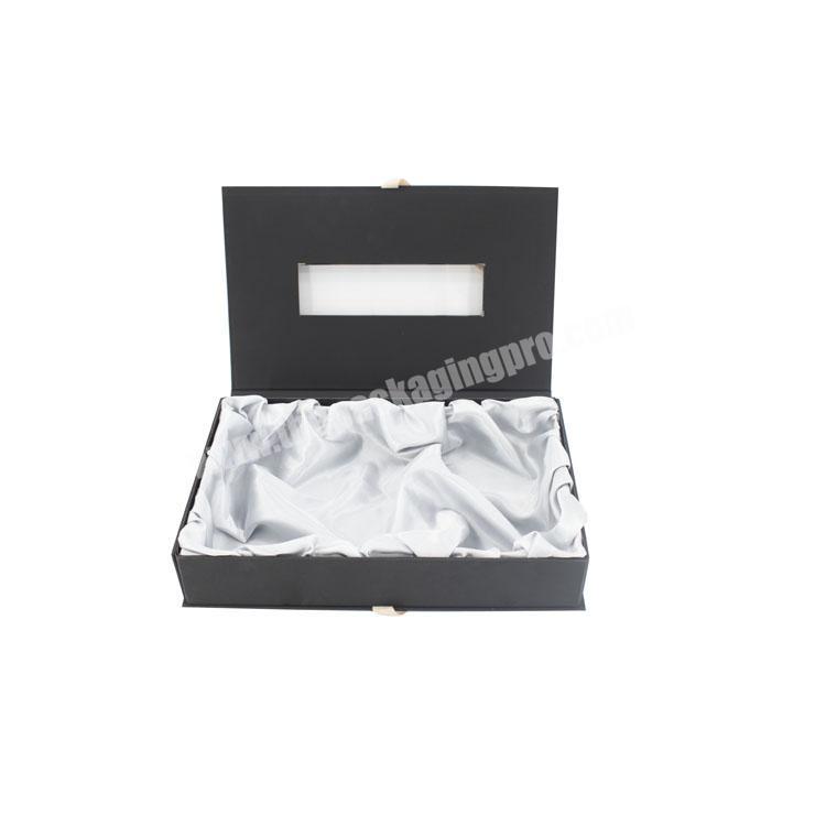 Custom Logo Premium Luxury black Cardboard Paper Gift Wig Hair Extension Magnetic Packaging Box