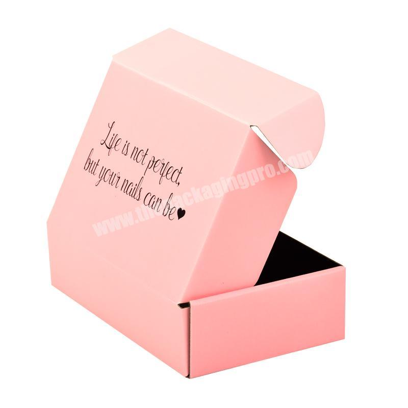 Custom logo press on nail packaging boxes corrugated box for press on nails
