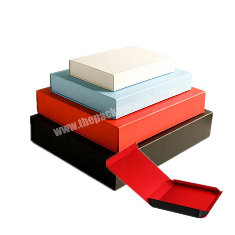 custom logo print apparel gift box luxury folding cardboard packaging foldable gift boxes for clothing packaging