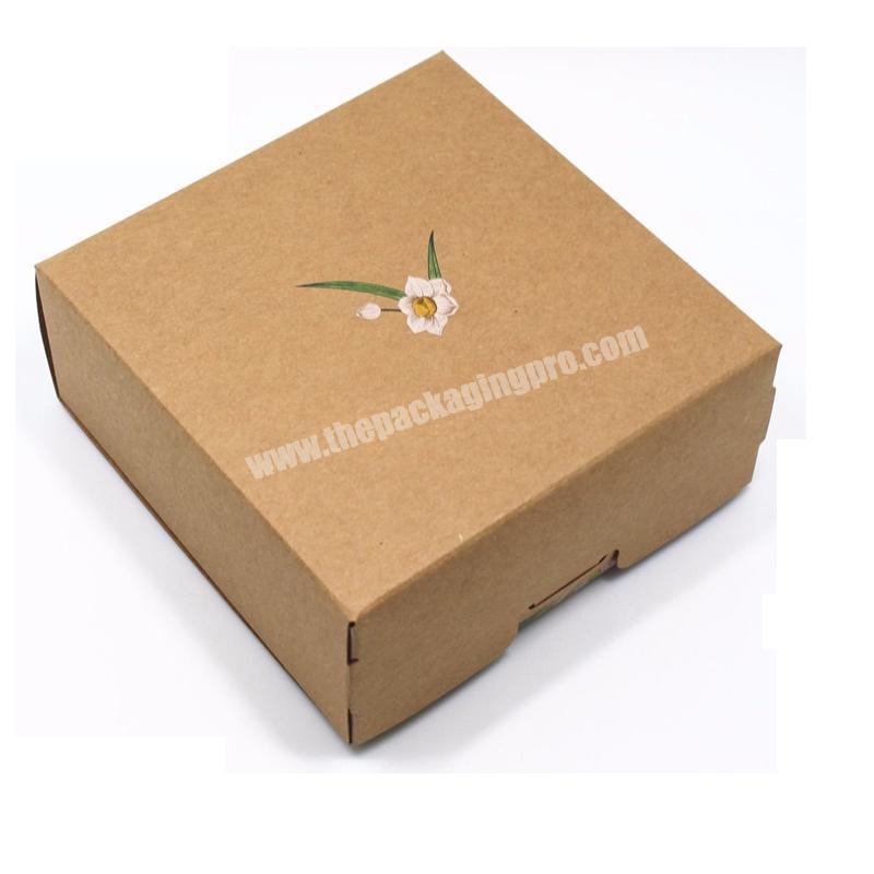 Custom logo print kraft paper box slide open box