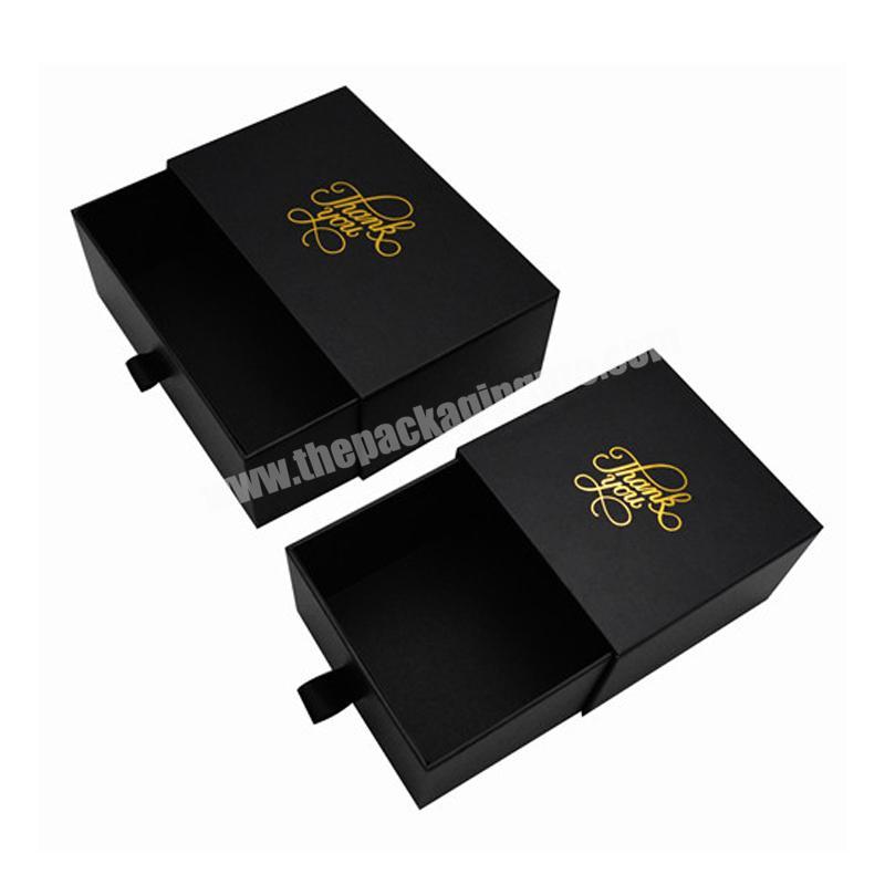 Custom Logo Print Kraft Paper Wallet Box Gift Set Belt Boxes Black Jewelry Pack Custom with Ribbon Drawer Box Packaging