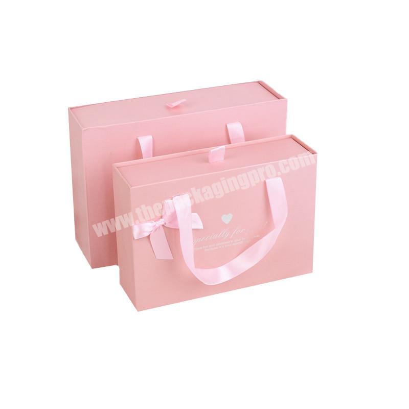 custom logo print packaging pink packaging apparel wedding dress gift boxes