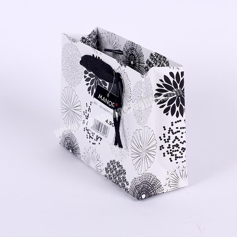 Custom Logo Print Paper Folding Shopping Bag Paper with Ribbon Handle