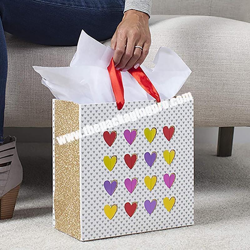 Custom Logo Print Shopping Bag Cheap Clothing Shoe Packaging Gift Paper Bag