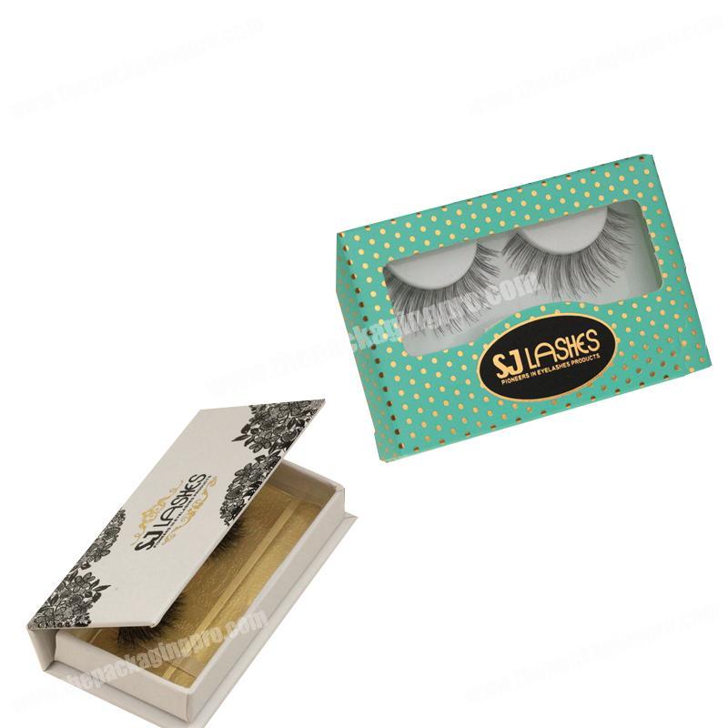 Custom logo printed and clear window rigid  eyelash packaging gift  box
