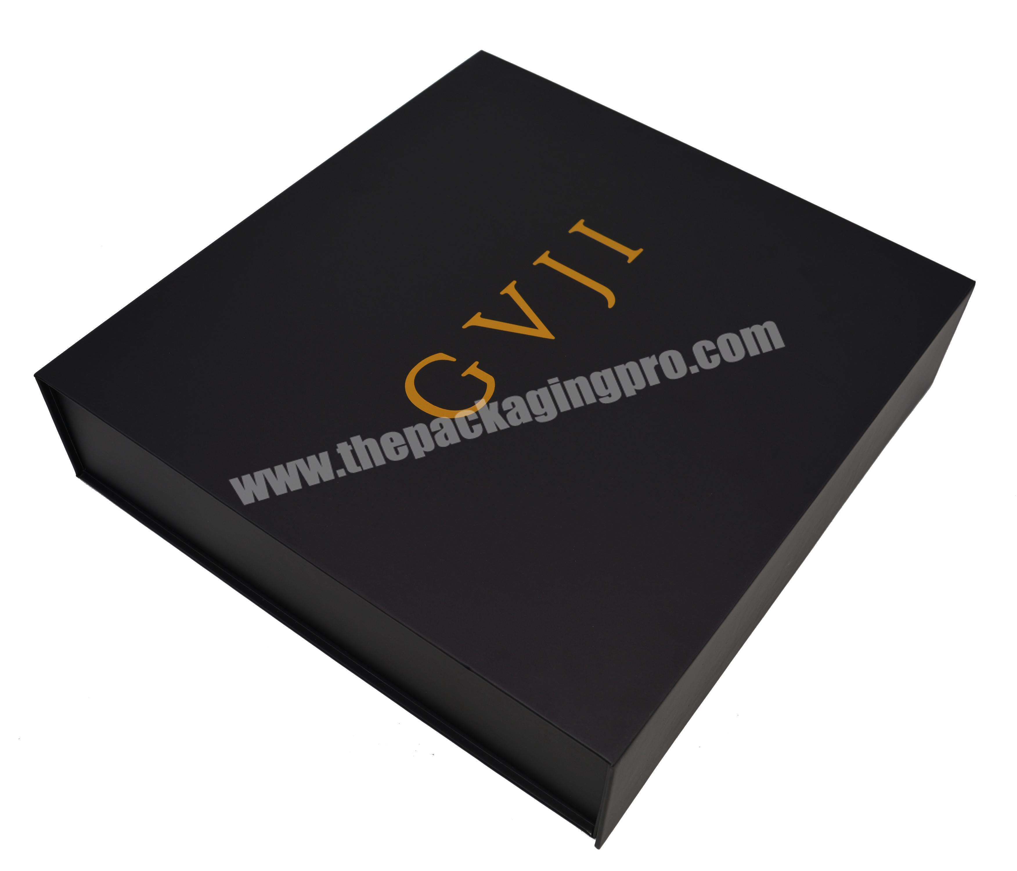 Custom Logo Printed Black Luxury Paper Box Folding Gift Box With Magnetic Closure