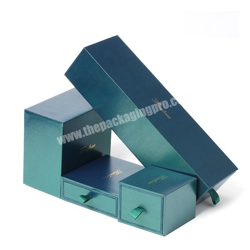 Custom logo printed drawer slide ring paper box jewellery gift box packaging
