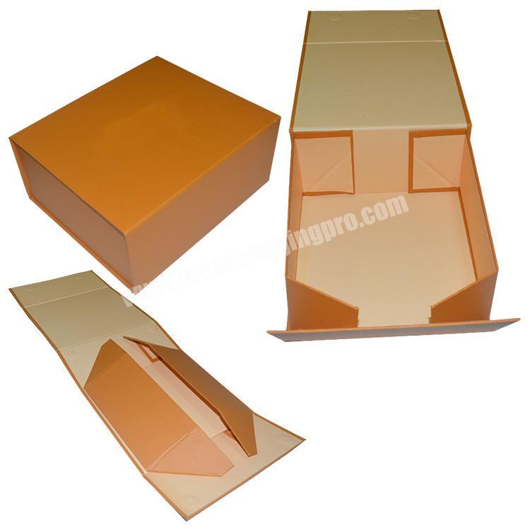 Custom logo printed empty foldable magnetic luxury gift cardboard book shape box