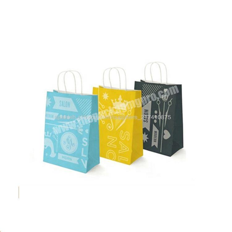 Custom Logo Printed Gift Shopping Brown Kraft Paper Bag