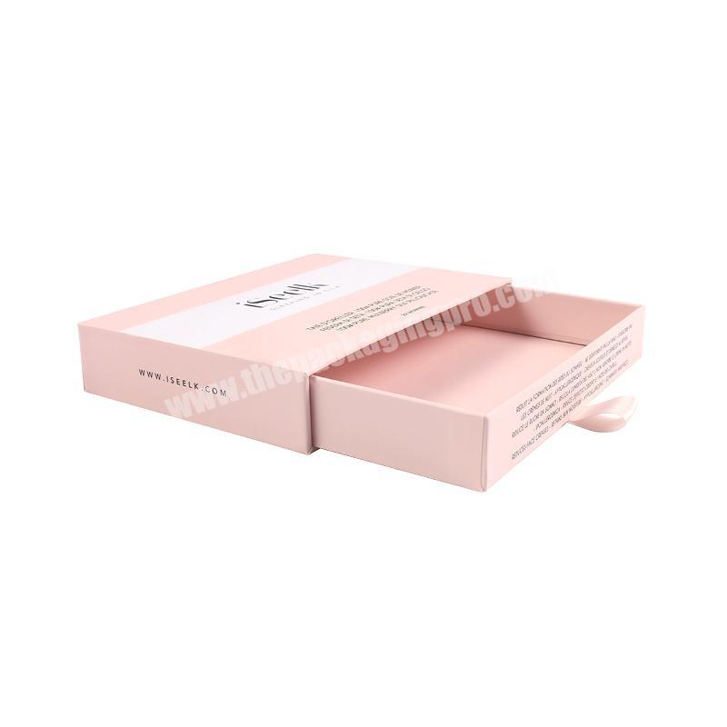 Custom Logo Printed Luxury Pink packaging drawer paper box