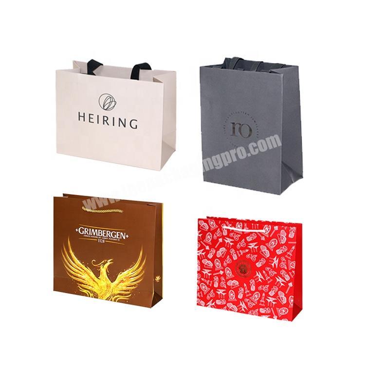 Custom Logo Printed Luxury Retail Bag Packing Gift Bag Shopping Packaging Paper Bags With Handles