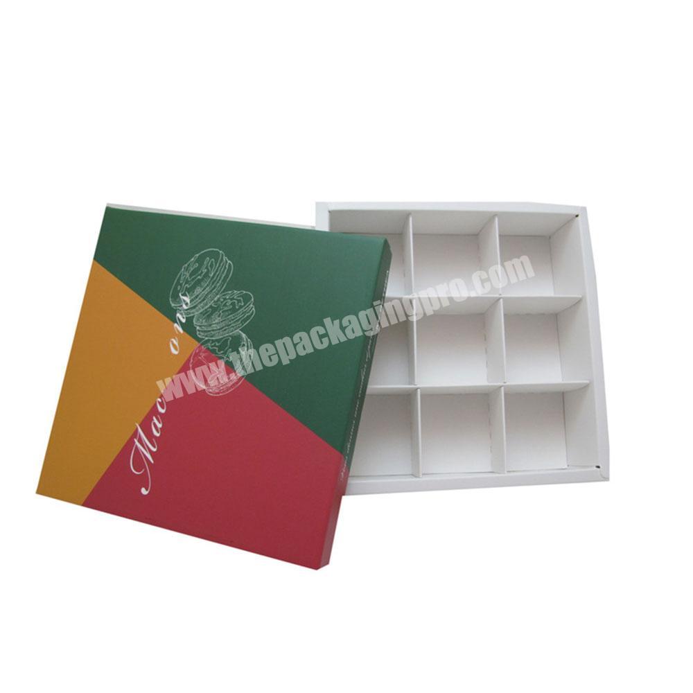 Custom Logo Printed Macaron Chocolate Paper Cardboard Boxes Packaging Packing With Inserts