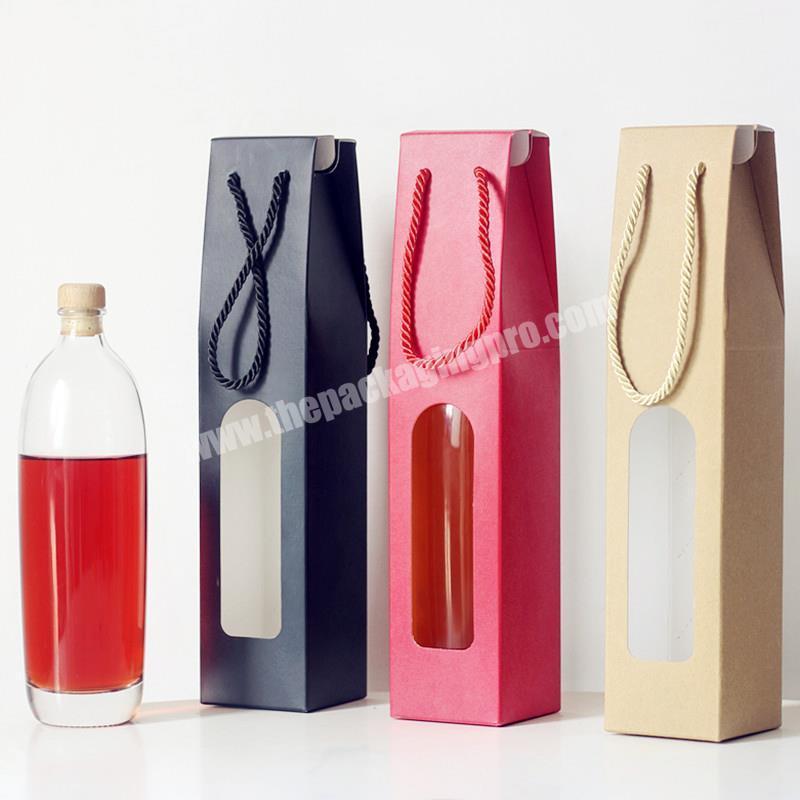 Custom Logo Printed One Bottle Wine Spirits Beer Paper Packaging Bags