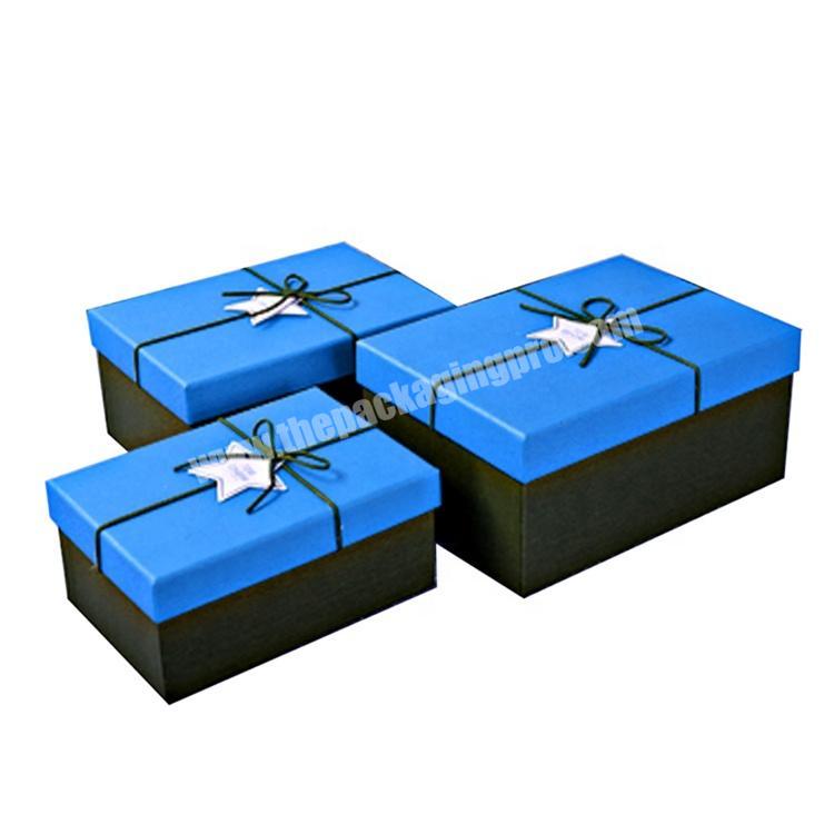 Custom Logo Printed Paper Boxes Wholesale Packaging Luxury Black Cardboard Gift Box With Lid