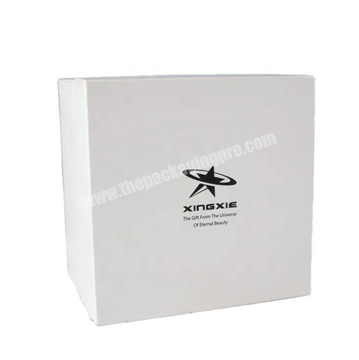 Custom logo printed paper gift box packaging lid and base box with blister inlay