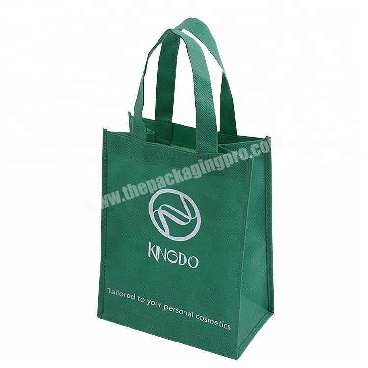 Custom logo printed recycle green non woven packaging bag