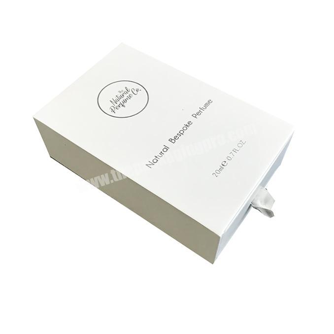 custom Logo Printed Slid Open Drawer Box Rigid Paper Box Fancy Gift Box for Perfume Essential Oil Retail Paper Packaging