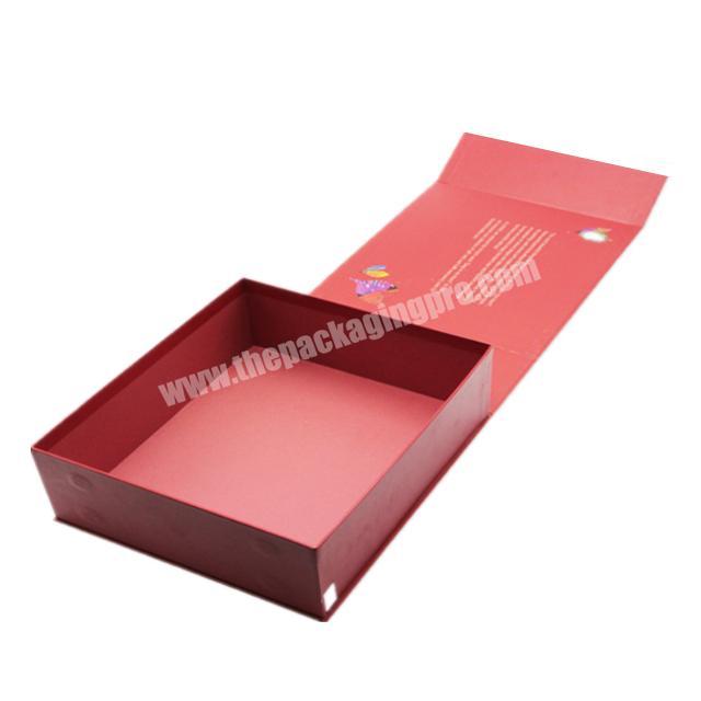 custom logo printing apparel packaging cardboard empty red paper gift boxes