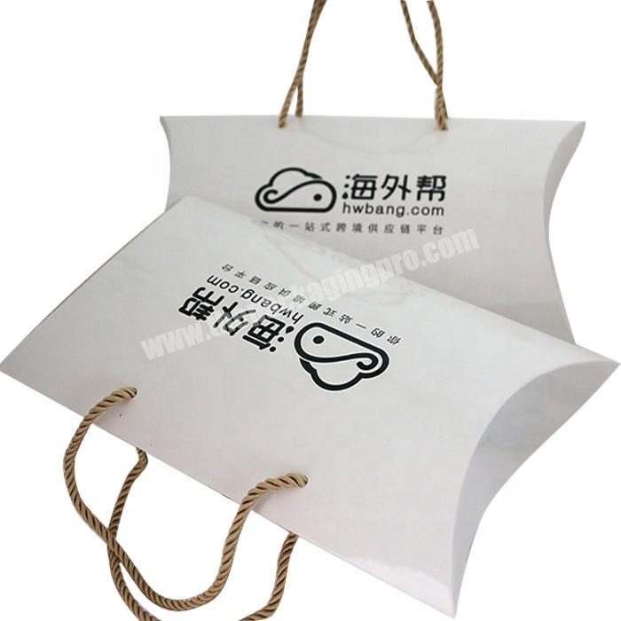 custom logo printing bra and underwear packaging paper pillow boxes with handles