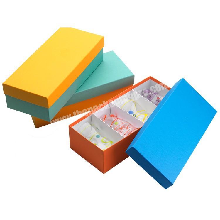 Custom Logo Printing Colored Gift Lid and Bottom Boxes with Paper Inserts