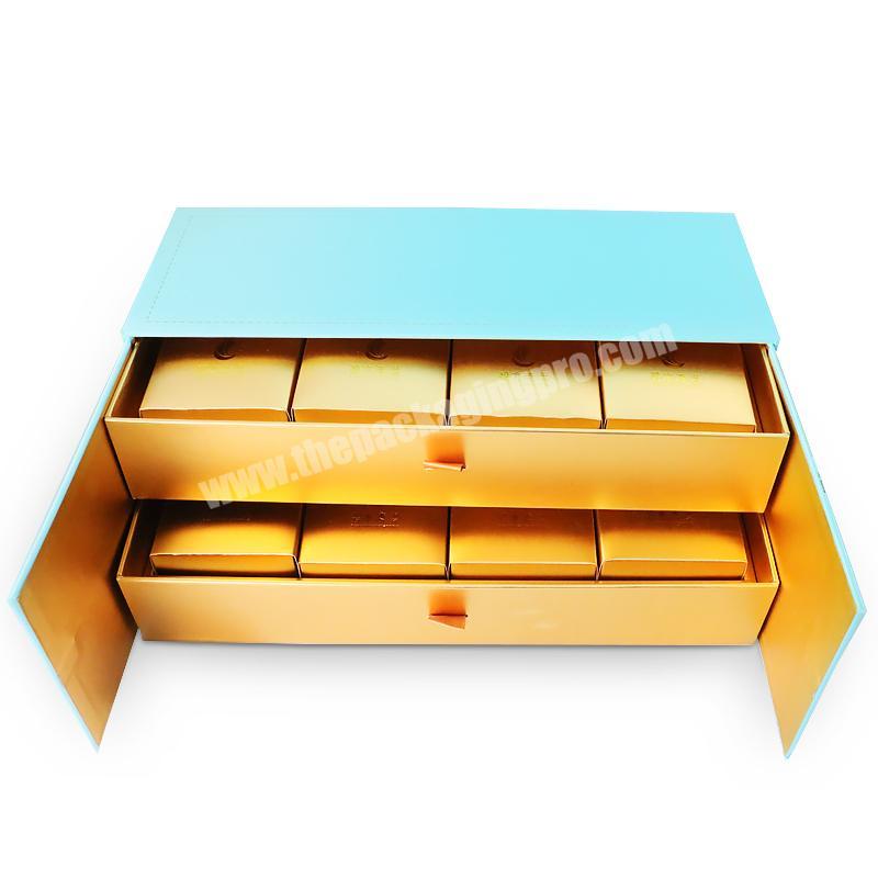 custom logo printing drawer sliding sweet candy chocolate cookies moon cake paper packaging box