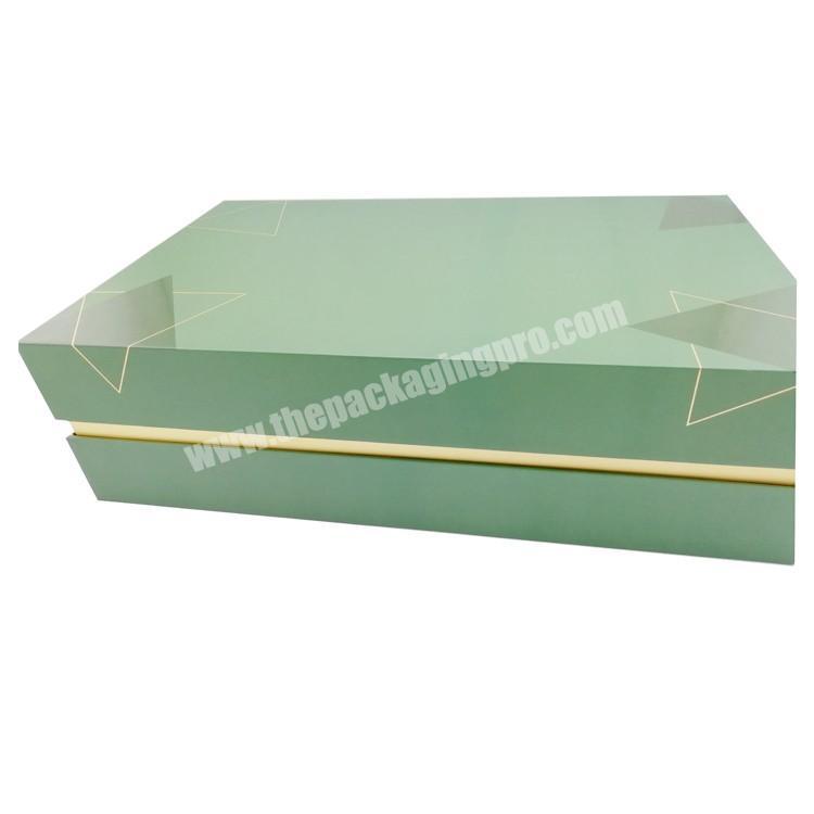 Custom Logo Printing Green Clothing Packaging Gift Boxes With Lids