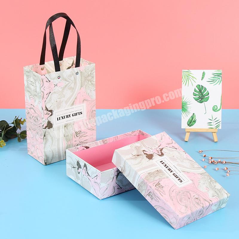 Custom Logo Printing Jewelry Set Gift Box and Gift Bag Wholesale Hot Print Colorful Cosmetic Apparel Gift Set
