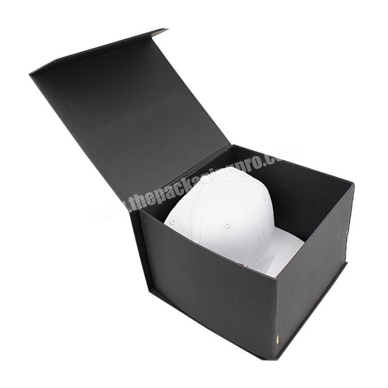 Custom Logo Printing Paper Cardboard Collapsible Foldable Adhesive Magnetic Closure Baseball Cap Gift Box Packaging
