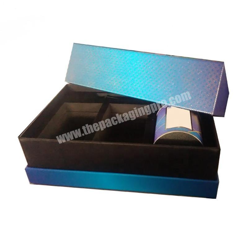 Custom Logo Printing Protect Cardboard Black Paper Gift Box Packaging with Silver Foil Logo