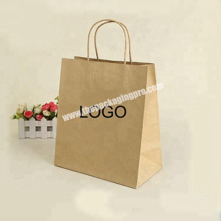 custom logo printing restaurant twisted paper handle bag