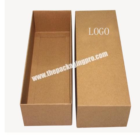 Custom Logo printing Simple Brown kraft Paper Box with Lid