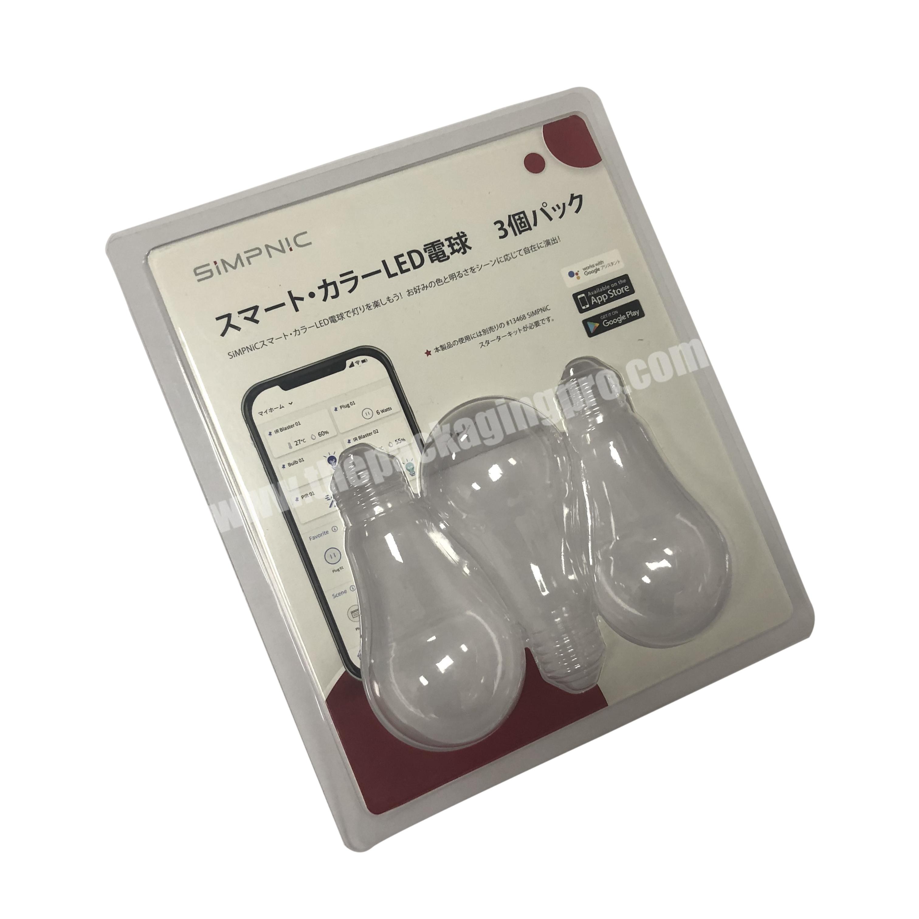 Custom logo PVC blister packaging boxes for light bulbs