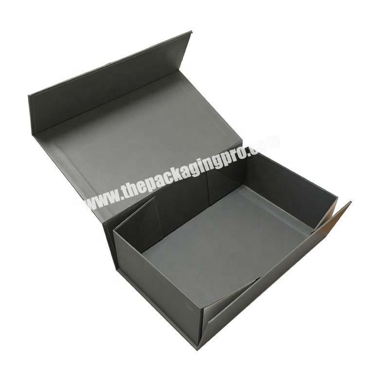 Custom Logo Recycled Cardboard Packaging Magnetic Closure Black Foldable Paper Gift Boxes Wholesale