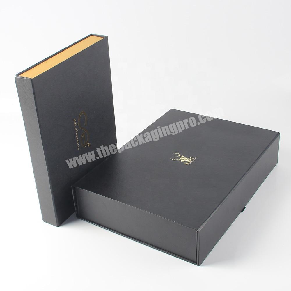 Custom Logo Recycled Cardboard Packaging Magnetic Closure Black Foldable Paper Gift Boxes