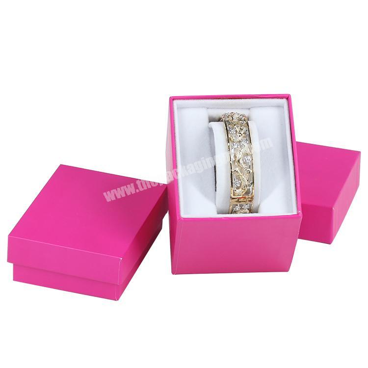 Custom logo red base and lid free sample packaging paper gift box for bracelet