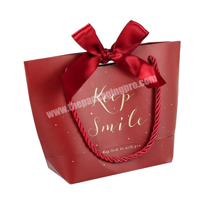 Custom Logo Red Color Hair Extensions Packing Bag Special Shape Paper Bags For Wigs