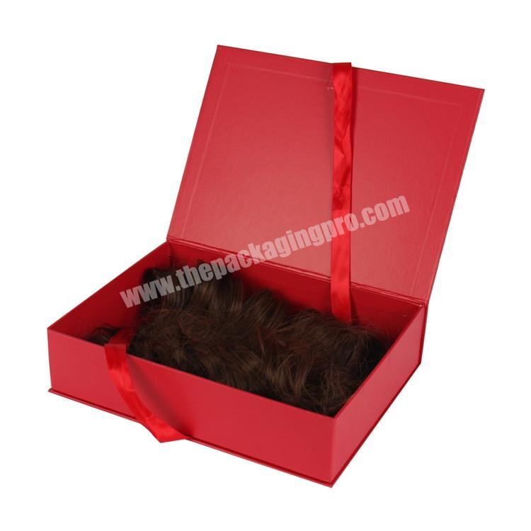Custom Logo Red Wig Packaging Cardboard Clamshell Gift Box