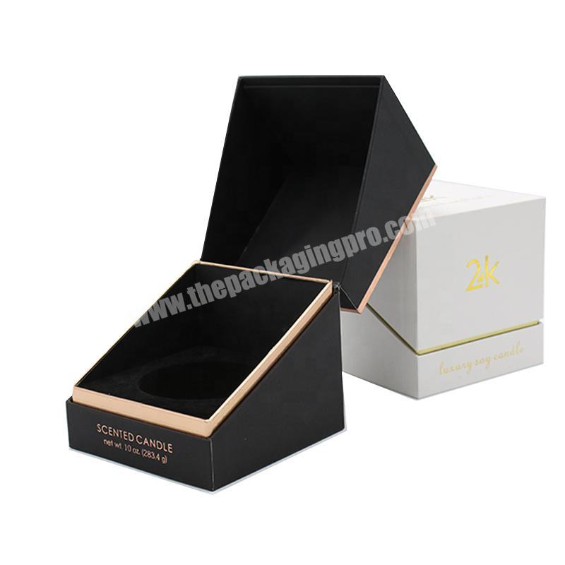 Custom logo ridig black eco 30cl 4 inch candle giftset packaging box 4 oz 10oz 200ml 300ml candle boxes