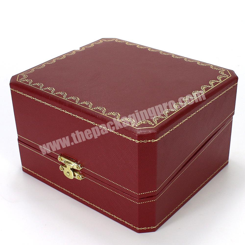 Custom logo Single Watch Box delicate design red PU leather Wrist watch Packing box