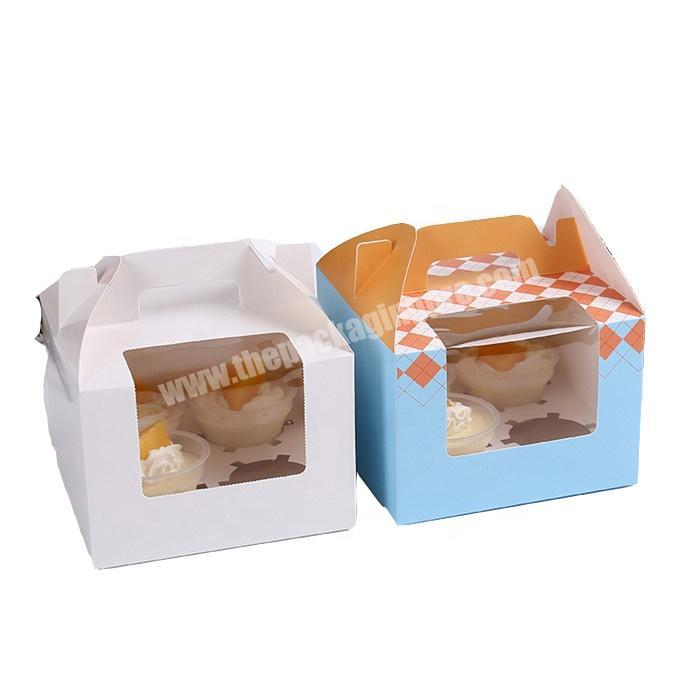 Custom Logo Take Away Kraft Paper Birthday Cake Box With Handle