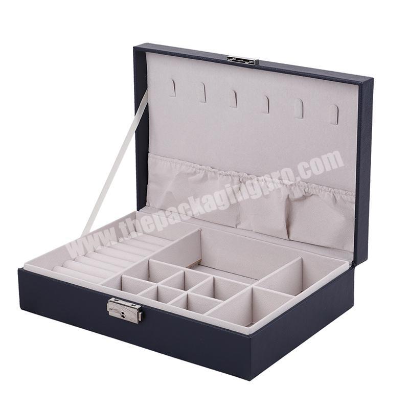 Custom logo travel luxury jewelry gift box pink leather ring necklace packaging storage box